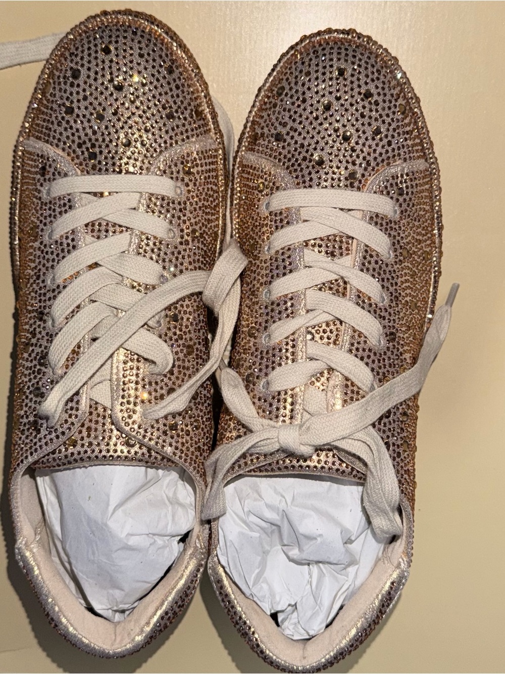 INC International Concepts Sparkle Sneakers in Rose Gold